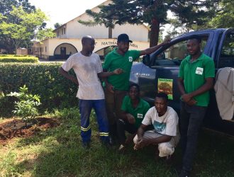 Trees for Zambia Team planting Trees at St Mathias Catholic Church Bauleini